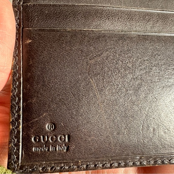 Gucci Rare Canvas & Leather Interlocking GG Compact Bifold Wallet Beige/Brown - Picture 10 of 17